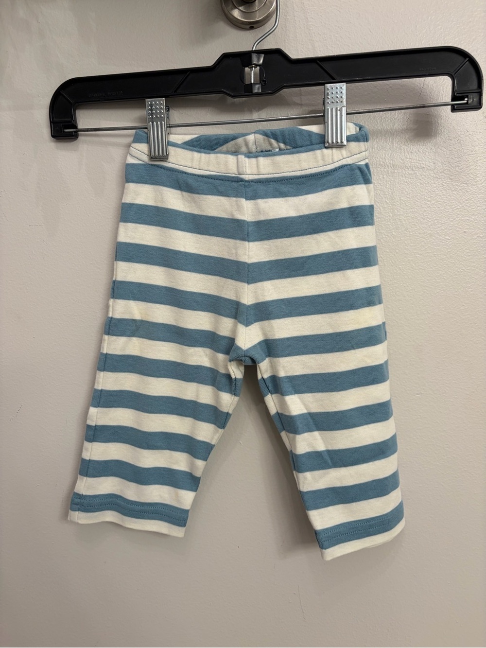 Baby Boden Blue and White Striped Cotton Leggings lounge soft 3-6 months